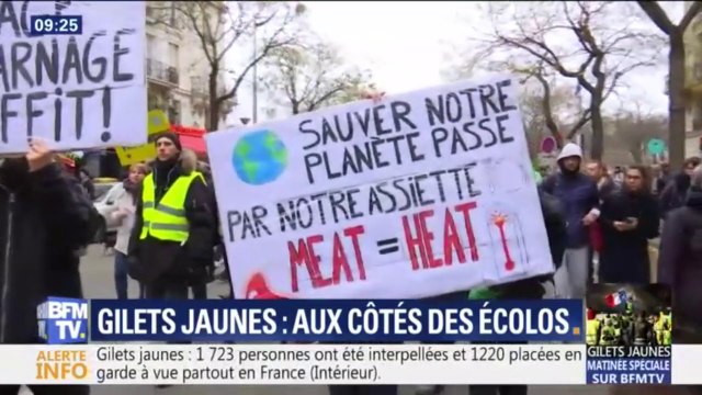 Des gilets jaunes se sont joints à la marche pour le climat