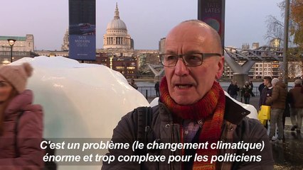 Climat: installation artistique de blocs de glace à Londres