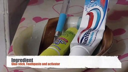 How to make slime with toothpaste and glue stick !!  slime with toothpaste and gluestick