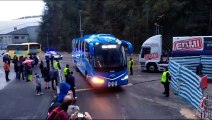 Real Sociedad-Real Valladolid: Llegada del Autobús de la Real Sociedad