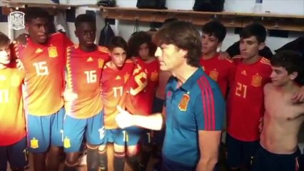 La emocionante charla de Julen Guerrero en el vestuario de la selección española sub15 en la Sportchain Cup