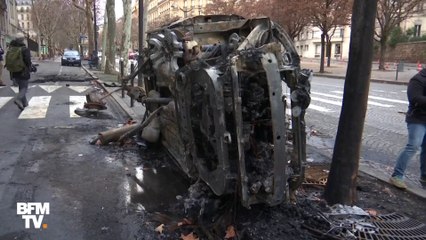 Gilets jaunes: des dégâts considérables dans les rues de Paris