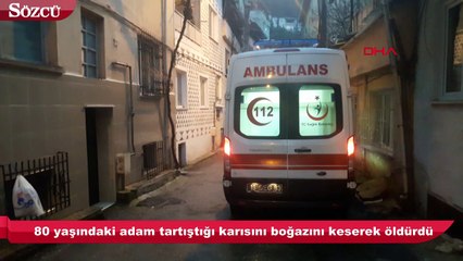 Eşinin boğazını keserek öldürdü