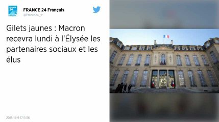 Gilets jaunes : Emmanuel Macron recevra les partenaires sociaux à l'Elysée, demain matin