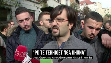 Studentët nuk lejojnë pedagogun të marrë fjalën në tubim