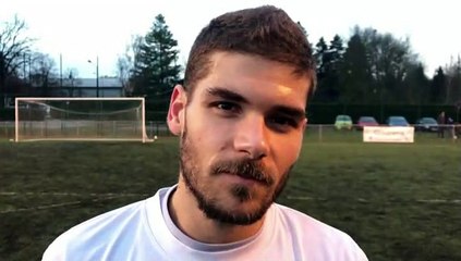D2 (10ème journée) – Kevin CINTAS réagit après la victoire du CHAZAY FC contre l’AS RHODANIENNE