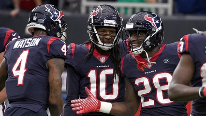 Alfred Blue carries entire pile into end zone for TD