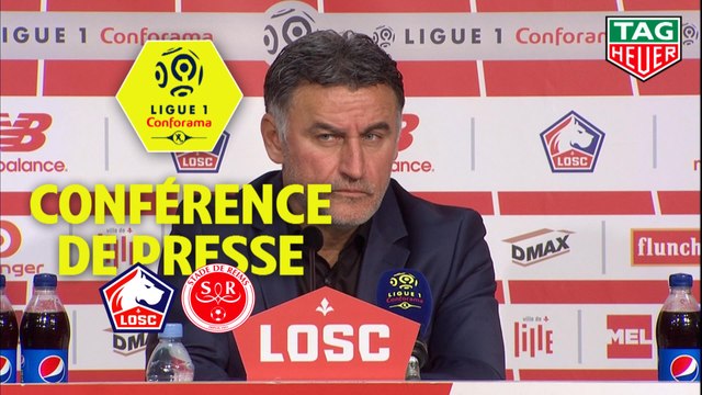 Conférence de presse LOSC - Stade de Reims (1-1) : Christophe GALTIER (LOSC) - David GUION (REIMS) / 2018-19