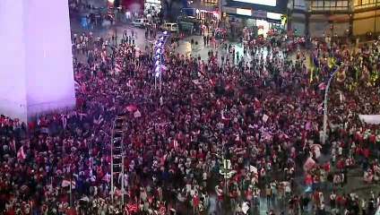 La afición de River Plate llena el Obelisco de Buenos Aires tras ganar la Libertadores