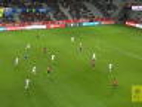 Xeka hits the post seconds before half-time