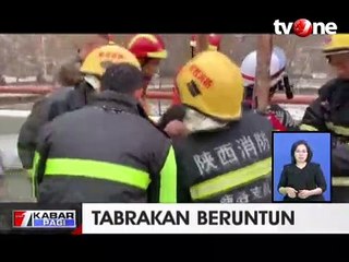 Tabrakan Beruntun, Evakuasi Sopir Truk Berlangsung Dramatis