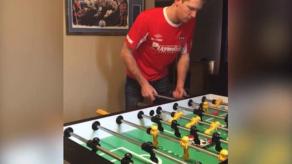 Guy Performs Awesome Foosball Trick-shot