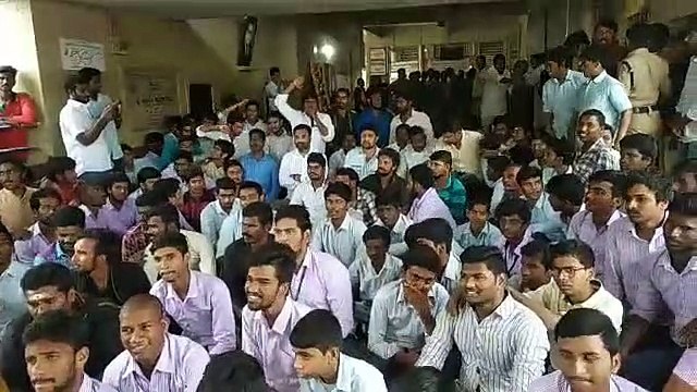 MLA Kotam Reddy Sridhar Reddy protest march with students at RTC BUS STAND
