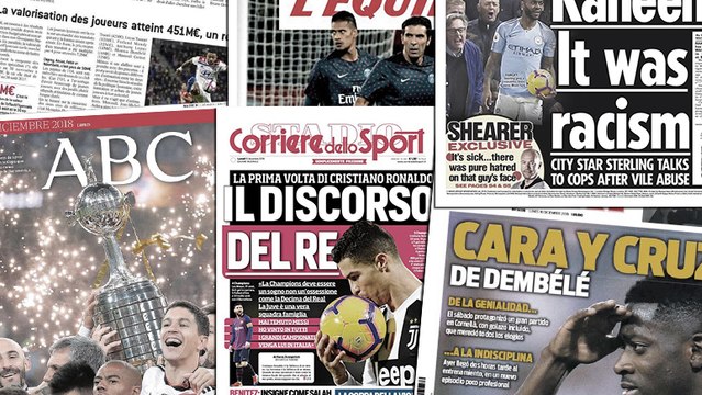 Raheem Sterling s'attaque à la presse anglaise sur fond de scandale raciste, l'Espagne n'en a que pour River Plate