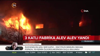 3 katlı fabrika alev alev yandı