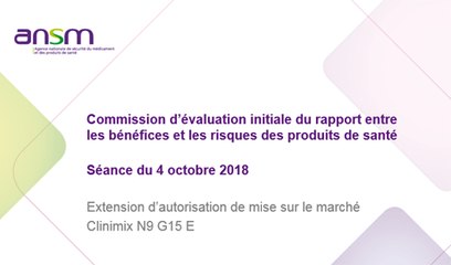 Extension d’autorisation de mise sur le marché Clinimix N9 G15 E