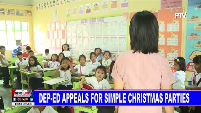 DepEd appeals for simple Christmas parties