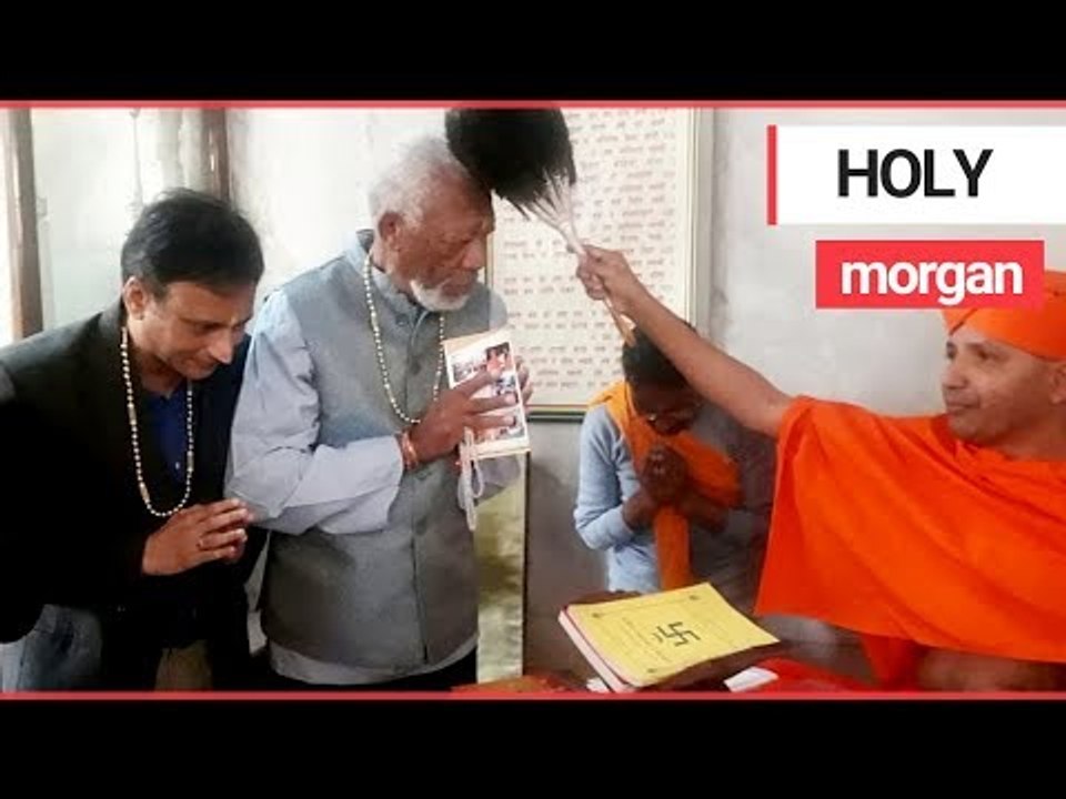 Morgan Freeman is Blessed by a Holy Man in Nepal | SWNS TV