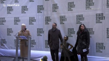 'Fearless Girl' statue gets new location at New York Stock Exchange