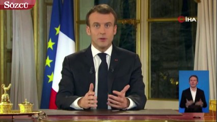 Macron sarı yelekli eylemlerden sonra tv karşısına geçti