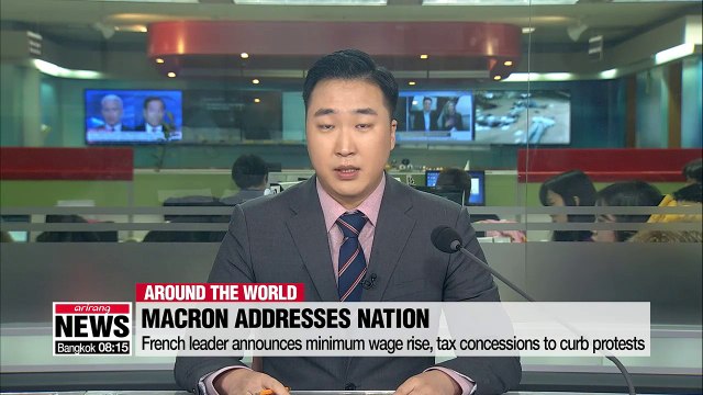 French leader announces minimum wage rise, tax concessions to curb protests