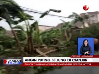 Ngeri! Detik-detik Angin Puting Beliung Terjang Cianjur