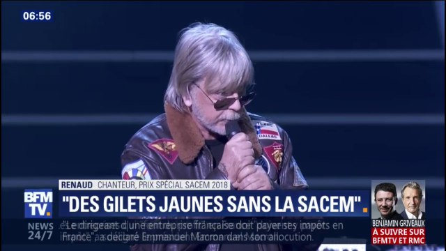 Renaud: Sans la Sacem, nous serions des gilets jaunes