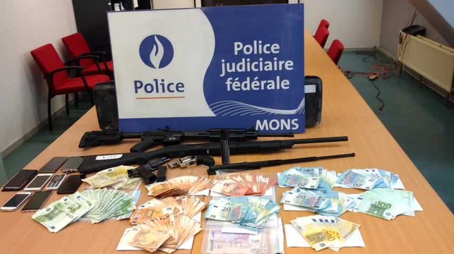 Mons Borinage .Bell saisie de drogue argent armes.Video Éric Ghislain