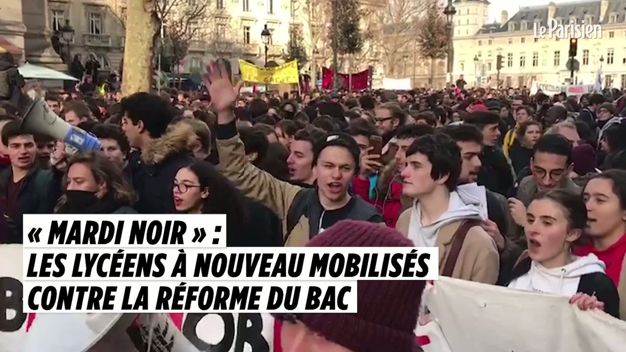«Mardi noir» : les lycéens se mobilisent contre la réforme du bac et Parcoursup