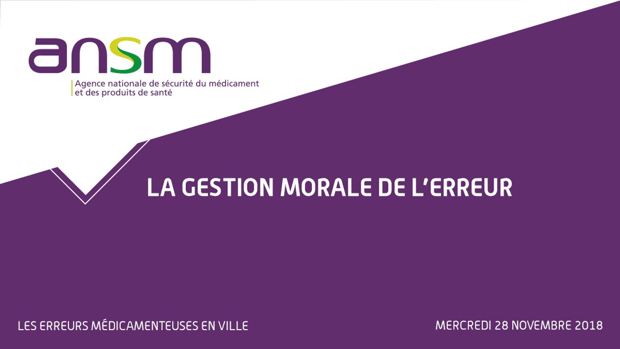 Les erreurs médicamenteuses en ville - La gestion morale de l’erreur