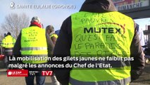 La mobilisation des gilets jaunes ne faiblit pas malgré les annonces du chef de l'état.