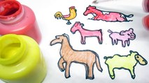 Glitter Farm Animals Learn Colors coloring and drawing for Kids , Toddlers Toy Art with Nursery Rhymes