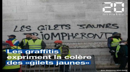 Download Video: «Gilets jaunes»: Quand les graffitis expriment la colère des manifestants