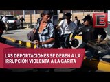 México deporta a 98 extranjeros por actos violentos en la frontera de Tijuana
