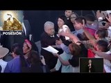 Sale López Obrador para recibir el 'Bastón de Mando'