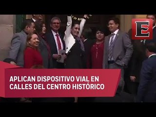 Sheinbaum llega al Congreso capitalino para toma de protesta