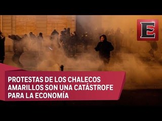 "Chalecos amarillos" rompen cerco y causan disturbios en toda Francia