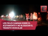 Peregrinos avanzan sobre la México-Puebla rumbo a la Villa