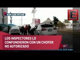 Funcionarios de San Luis Potosí confunden y golpean a automovilista