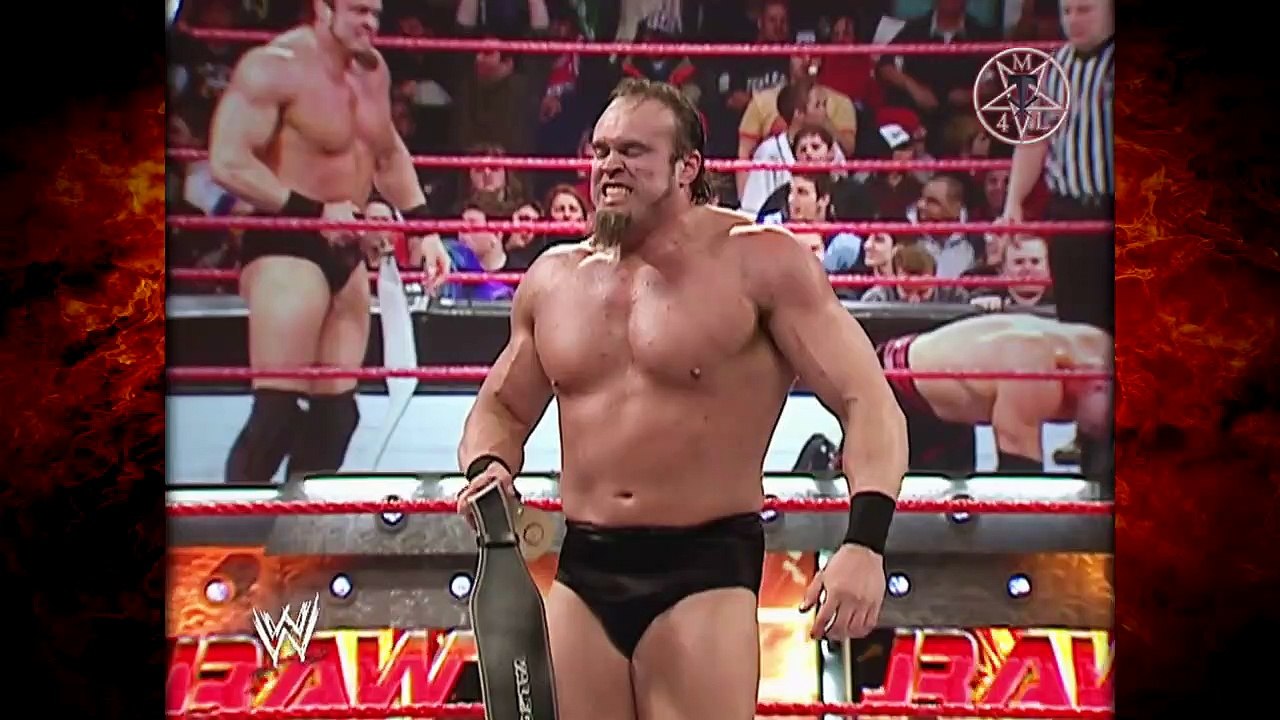 Kane vs Gene Snitsky No Holds Barred Match (Kane Chokeslams Snitsky off the Stage)! 1/17/05