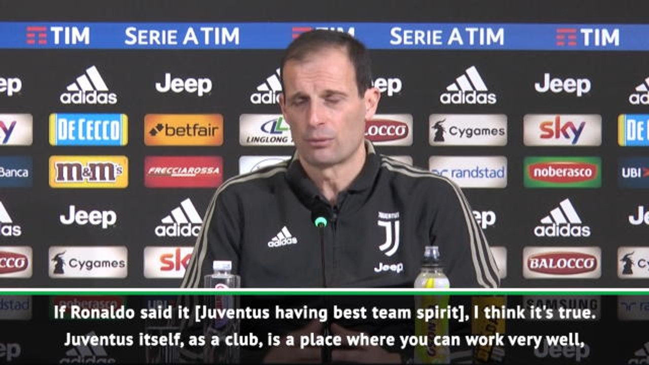 Ronaldo right to praise Juventus team spirit - Allegri