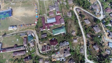 Aerial view of Boleng town in Arunachal Pradesh