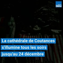Une fresque vidéo sur la façade de la cathédrale de Coutances
