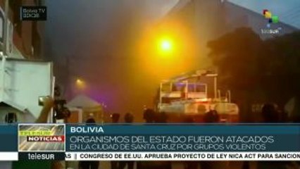 Atacan sede del Tribunal Electoral Departamental en Bolivia