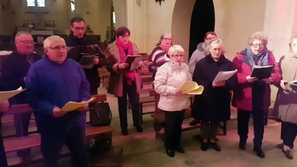 Répétition du groupe "Las Belutas Dau Canto" pour la crèche vivante de Noël 2018.