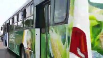 Novos ônibus passam por simulação do sistema de semaforização em Cascavel