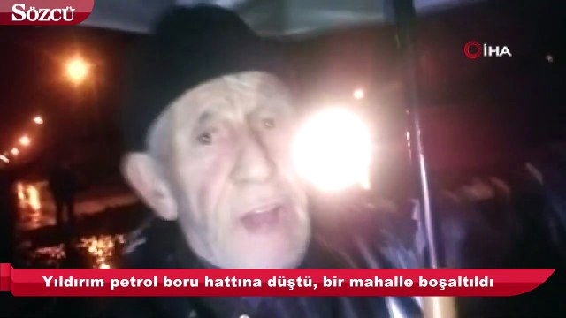 Yıldırım petrol boru hattına düştü