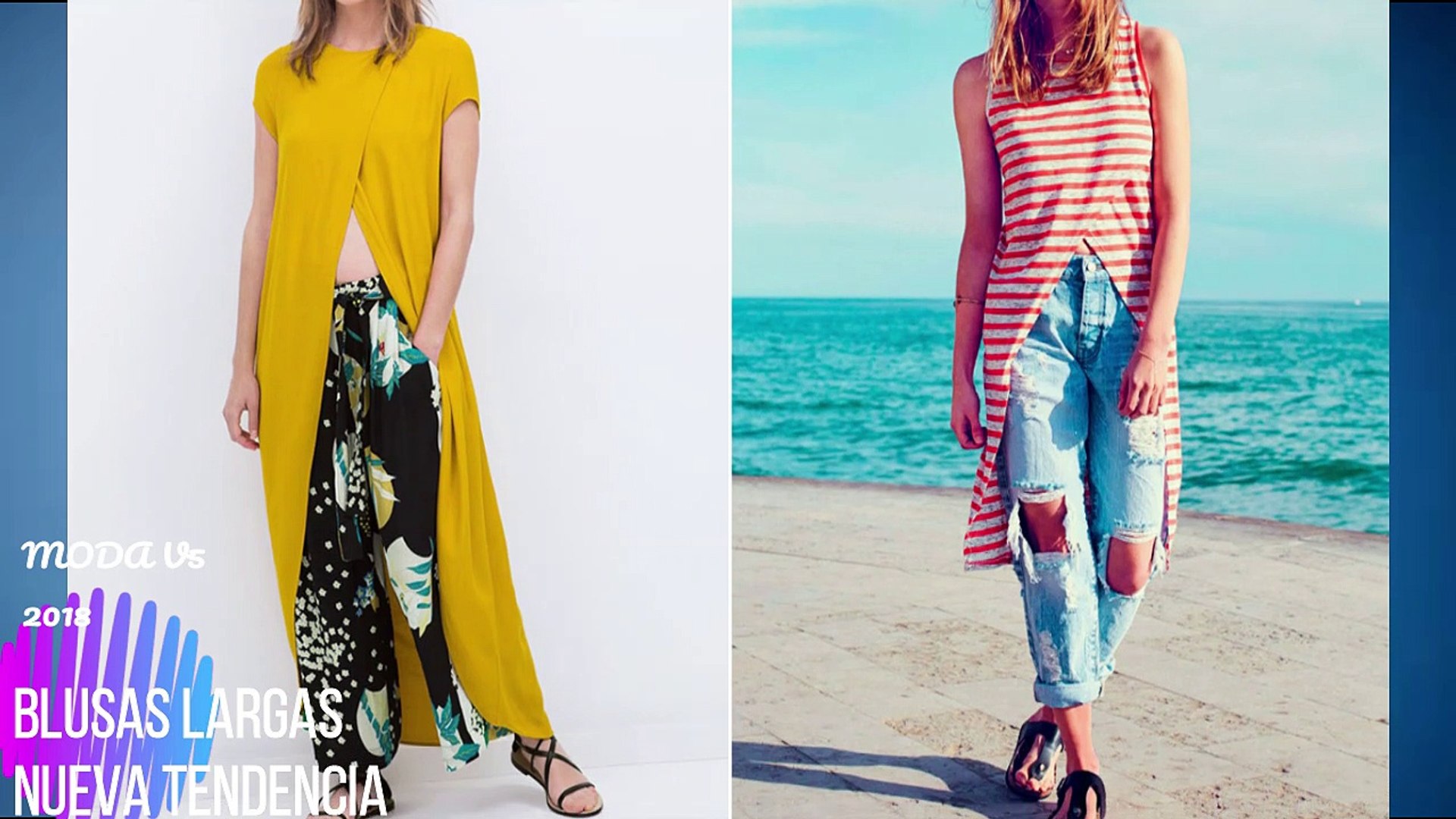 Blusas largas de sales moda 2018