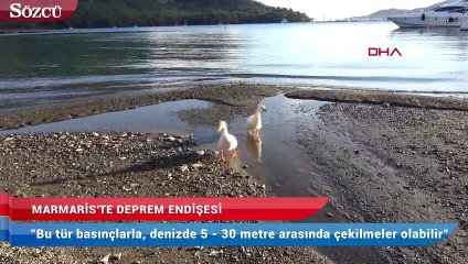 Denizin 20 metre çekildiği Marmaris’te deprem endişesi