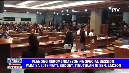 Planong rekomendasyon na special session para sa 2019 national budget, tinutulan ni Sen. Lacson
